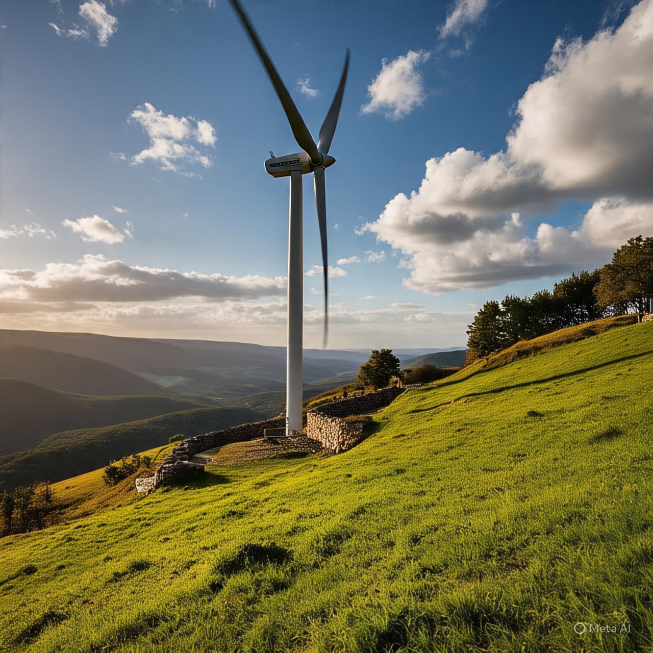 Pequeno aerogerador rural